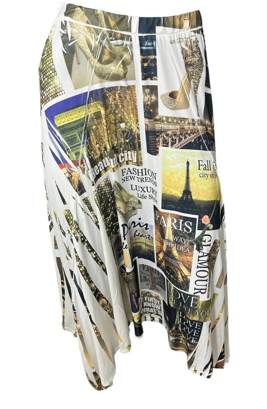 Waterfall Skirt Medium Mixed Media Stretch Glam Cover Charge Festival Artsy
